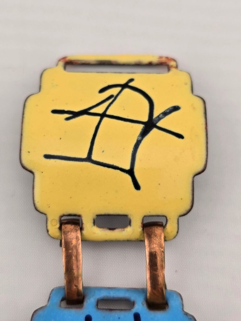 Vintage Enamel on Copper Bracelet Colorful 6.25" - Picture 7 of 12